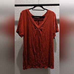 Maurices Deep Red V-Neck Blouse